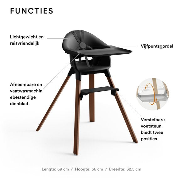 Stokke Clikk Kinderstoel Black / Warm Brown