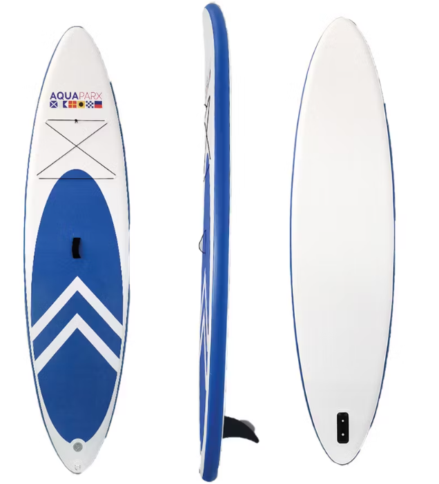 Aquaparx Opblaasbaar SUP Board 330 cm Wit/Blauw – Complete Set met Peddel en Draagtas