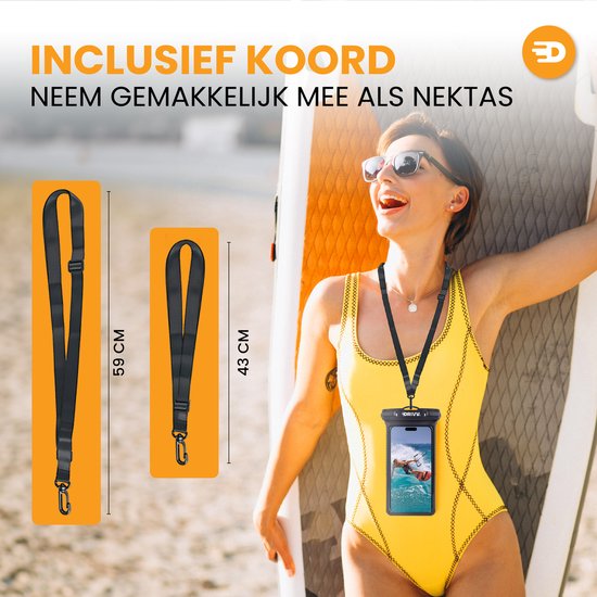Drivv. Waterdicht Telefoonhoesje – Hardcase - Val- en Schokbestendig - Dubbele Klipsluiting - Tot 6.7 inch – Onderwater Hoesje telefoon