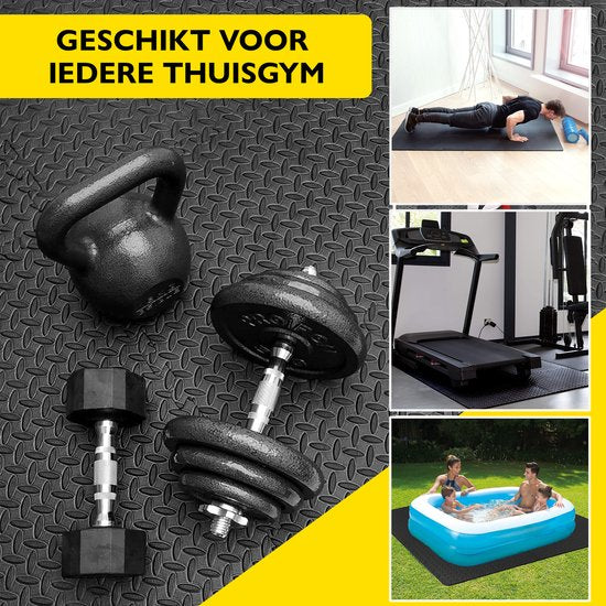 Zoluko Puzzelmat - 60x60x1.2 cm - 12 stuks - 4.32m² - Puzzel Mat - Puzzelmatten - Speelmat Foam - Baby speelmat - Foam Tegels - Rubber Tegels - zwembad tegels - zwembadtegels - Vloertegels - fitnessmat - fitness mat - Yoga Mat - Thuis Sporten – Zwart