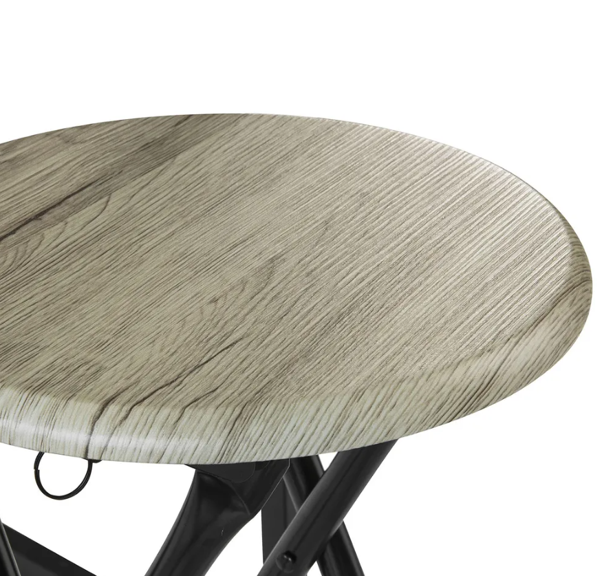 SoBuy Eettafel - 3 Delig - Klaptafel - 2 Krukken - Keukentafel - 90 x74 x 45 cm - Zwart Houten