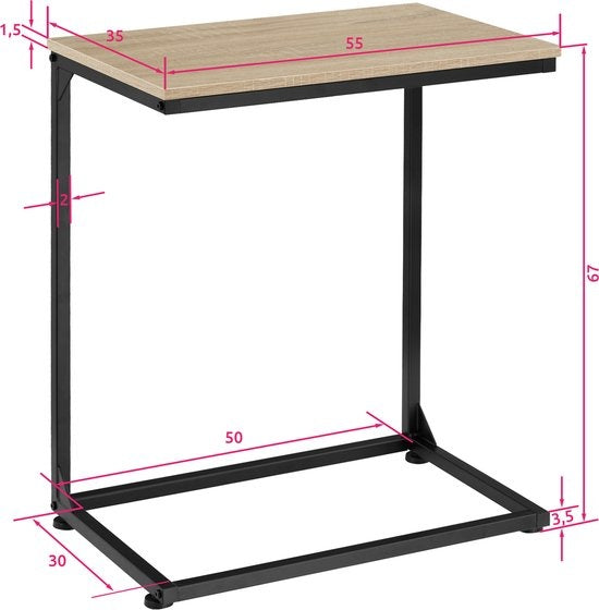 tectake - Bijzettafel Cardiff industrial light - sidetable - 404262
