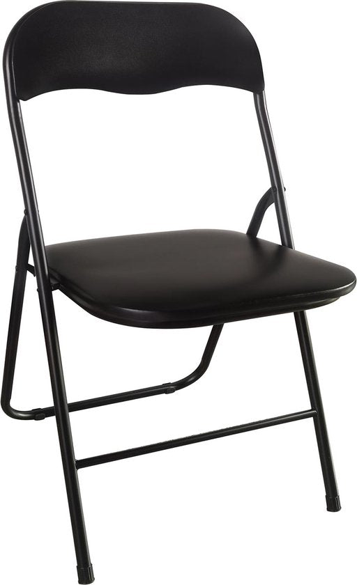 BRASQ Klapstoel Zwart - Vouwstoel - Opvouwbare stoel 43x38x78 cm - PVC - Eettafelstoel