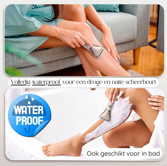 2-in-1 Ladyshave + Extra Scheerkop - Gezicht - Oksels - Benen - Bikinilijn - Scheerapparaat Vrouw - Ontharingsapparaat Electrisch Ontharen - Gezichtsontharing Dames - Trimmer Vrouw - Ladyshaves Bikini - USB Oplaadbaar