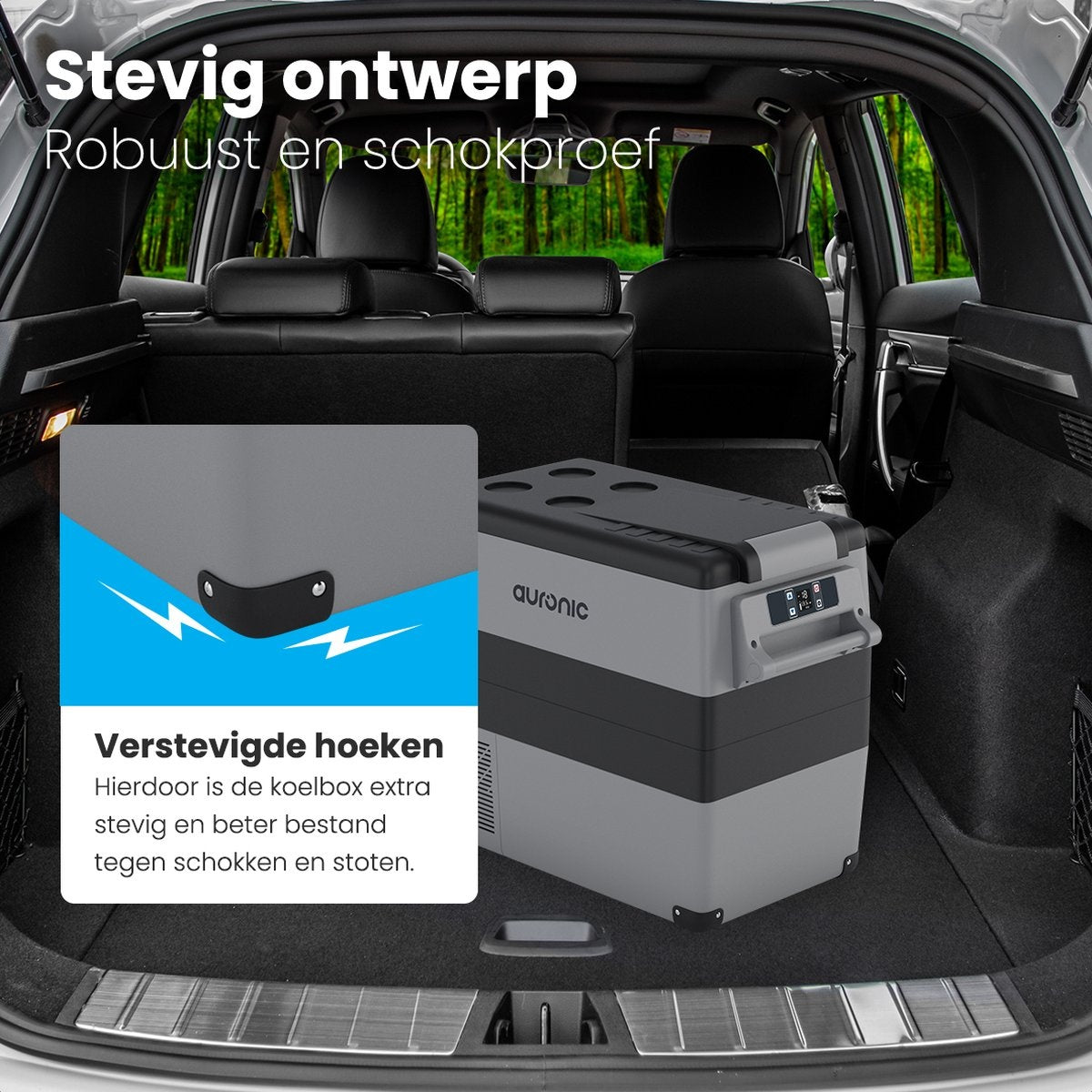 Auronic Elektrische Compressor Koelbox - 49.5L - Autolader 12V - Stopcontact 230V - Grijs