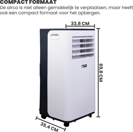 TechnoLife TL-7002 Mobiele Airco - Airconditioning - 7000 BTU - Wit/Zwart