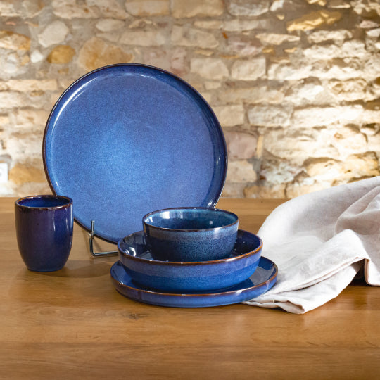 Ardtime 18-piece flat and soup plate service BLUE MOON