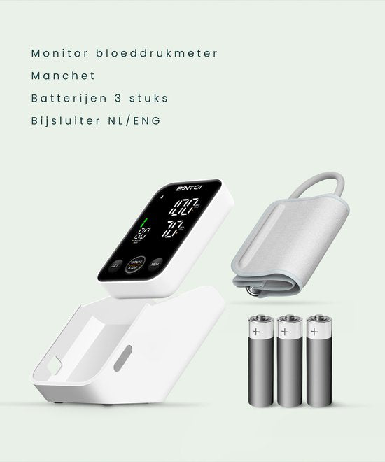 Bintoi® BX400 - Bloeddrukmeter Bovenarm - Hartslagmeter - Incl. Batterijen - 2 Gebruikers