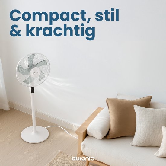 Auronic Statiefventilator - Staande Ventilator - Luchtkoeler - Vloer en tafelventilator - 3-in-1 - 12 Snelheden - Stille Ventilator - Fan - Met Afstandsbediening - Wit