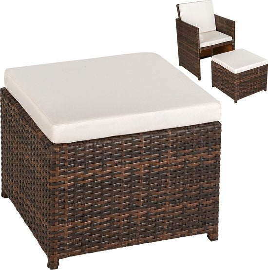 tectake - Wicker tuinset zitgroep Manhatten - incl. beschermhoes - zwart/bruin- 403845