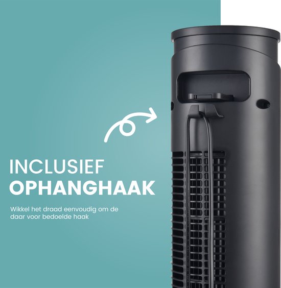 AirKing Torenventilator 94cm - Kolomventilator met Afstandsbediening - Timer - 3 Snelheidsstanden - Oscillatie & Dimbaar LED Scherm - Energiezuinig - Koelventilator voor Kamer - Zwart