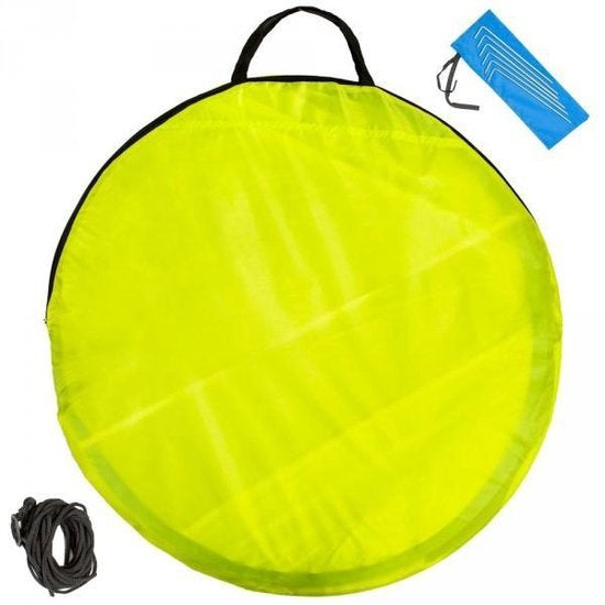 Pop up strandtent beach shelter blauw-geel 401680