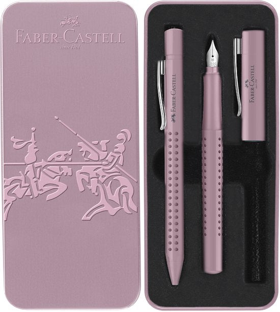 Faber-Castell schrijfset - Grip 2010 - balpen en vulpen - in giftbox - Harmony rose shadows - FC-201528