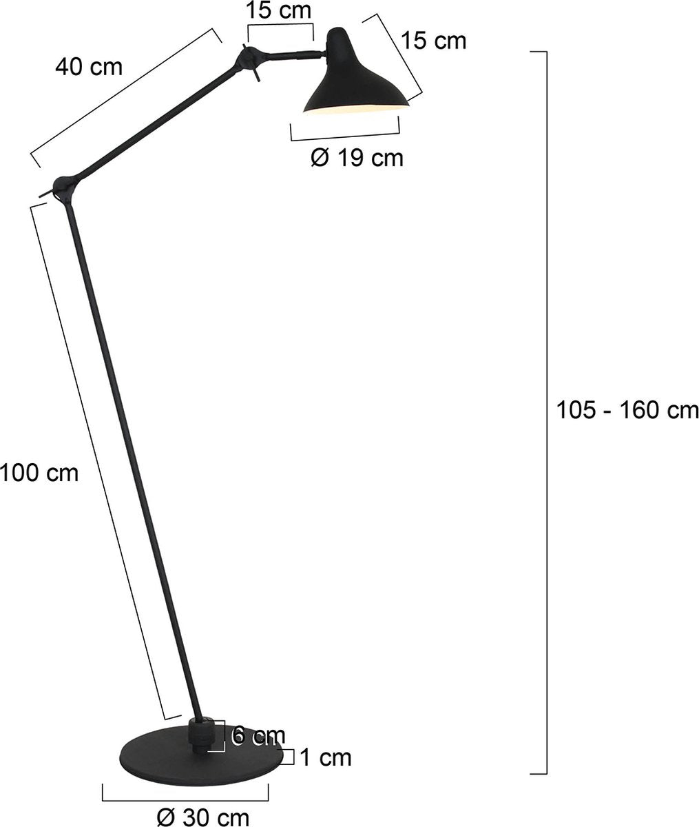 Vloerlamp Anne Light & home Kasket - Zwart