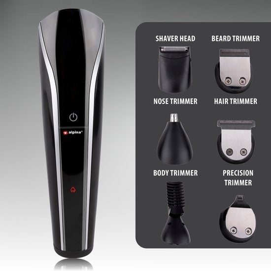alpina Tondeuseset - Trimmer - Tondeuse - Gezicht en Body - Scheren en Trimmen - 6-in-1 - 3 Watt