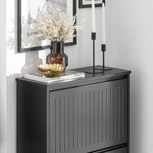 SoBuy Schoenenkast - 3 Kleppen - 61 x 26 x 120 cm - Zwart