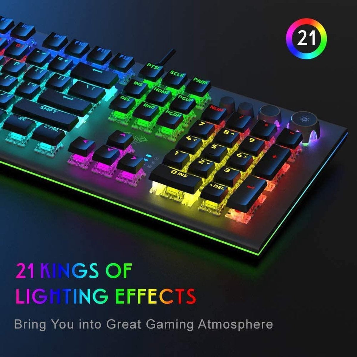 AULA S2096 RGB mechanisch gaming toetsenbord - QWERTY - Black switch
