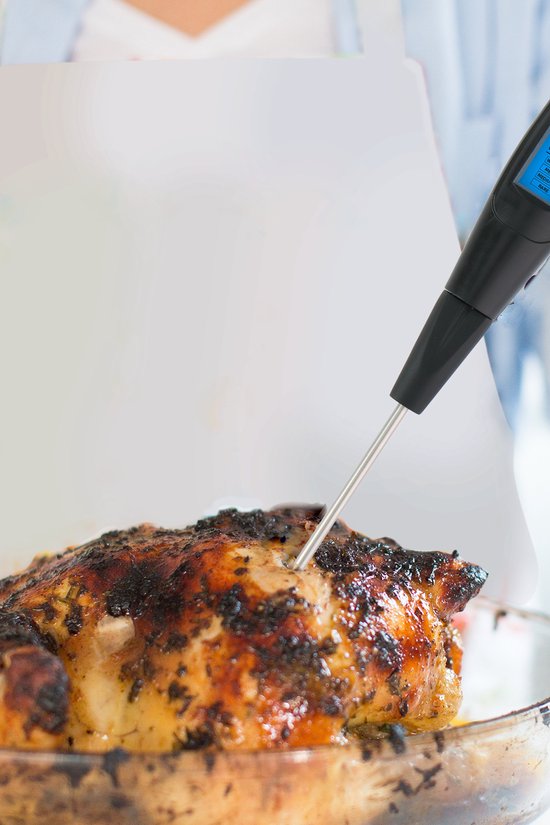 Alpina Vleesthermometer - Digitaal - Voorgeprogrammeerd - 2 Probes - RVS/ Zwart
