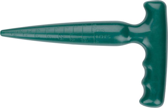BLACK+DECKER Pootstok met Maataanduidingen 0-10CM - Bollenplanter - Perfect voor Zaadjes Planten - 11 x 17,4 x 2,5 CM - Groen
