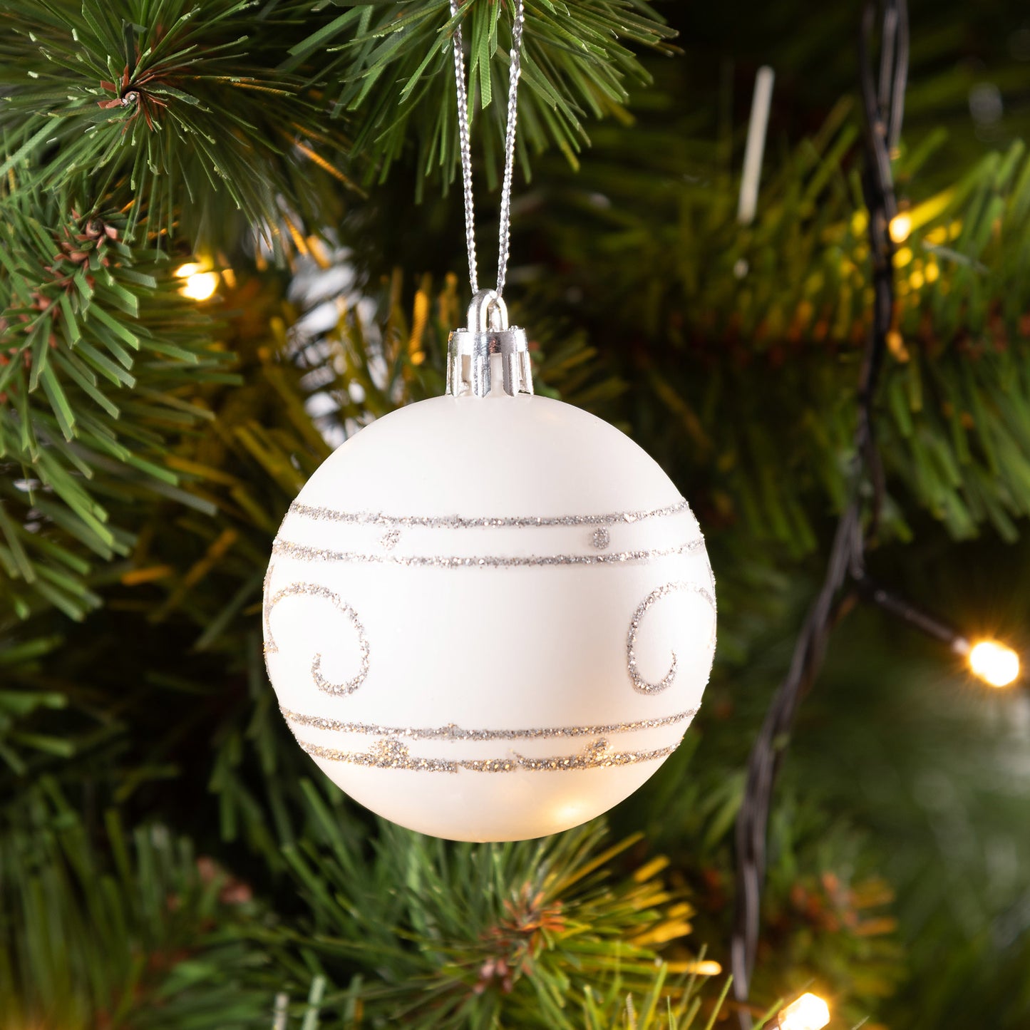 Deubois Kerstballen - Kerstboomverlichting - Kerstboom decoratie - Set van 24 Wit