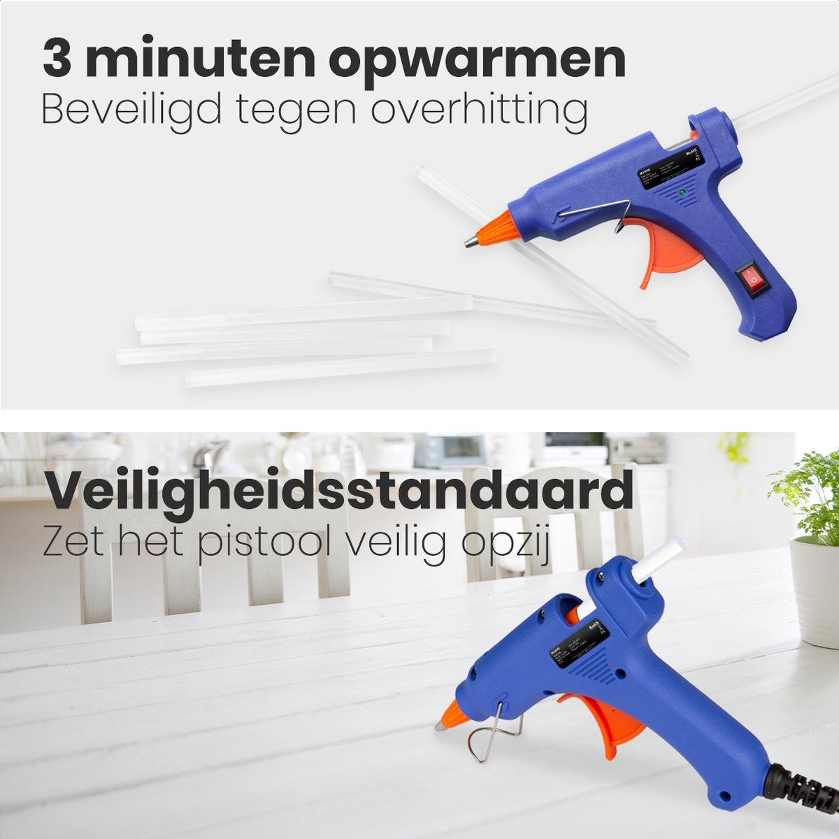 Auronic Lijmpistool - met 50 Lijmpatronen - 20W