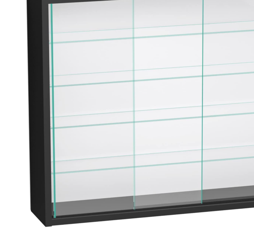 VDD Vitrine - Wandvitrine met Schuifdeuren - 75 x 55 x 14 cm - Zwart