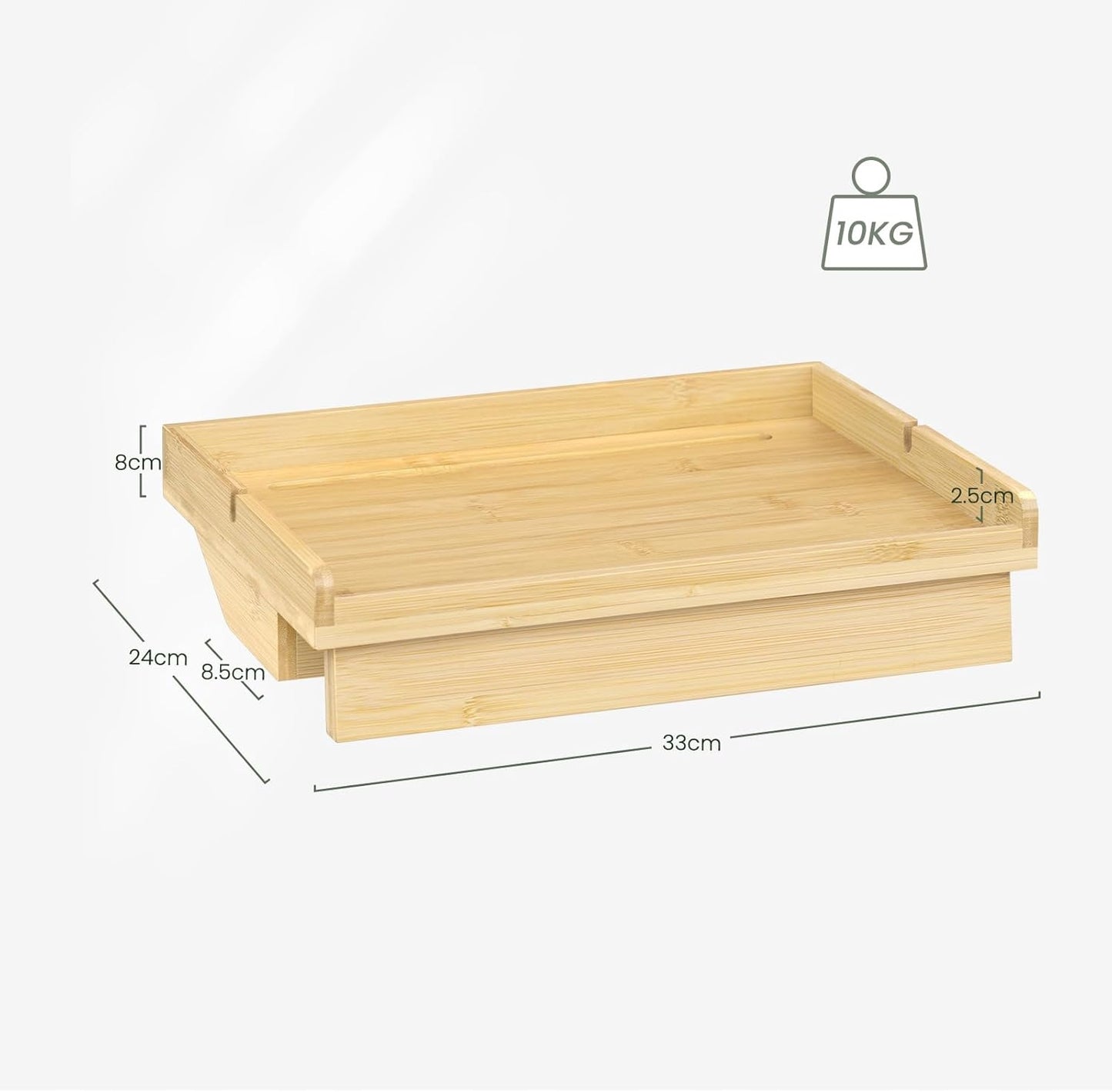 EUGAD Bedplank Bamboe - Nachtkastje - 24x33x8cm