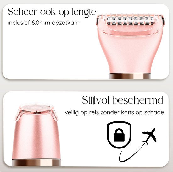 3-in-1 Ladyshave Gezicht - Oksels - Benen - Bikinilijn - Sansbeauté® - Scheerapparaat Vrouw - Ontharingsapparaat Electrisch Ontharen - Gezichtsontharing Dames - Trimmer Vrouw - Ladyshaves Bikini - USB Oplaadbaar
