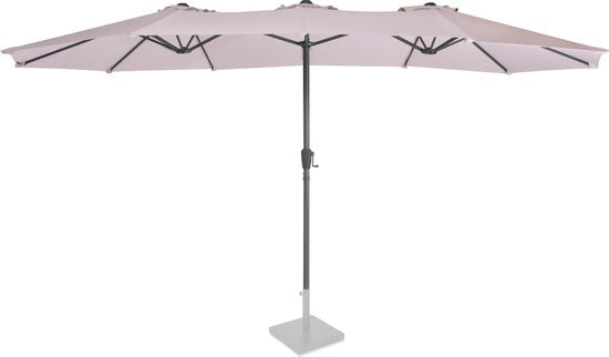 VONROC Parasol – Dubbele Parasol & Incl. Beschermhoes – 460 x 270 x 252 cm – Beige