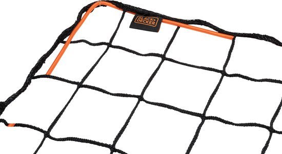 BLACK+DECKER Aanhangwagennet - 2 x 3 M - Rekbaar Elastiek - In Opbergtas - Zwart
