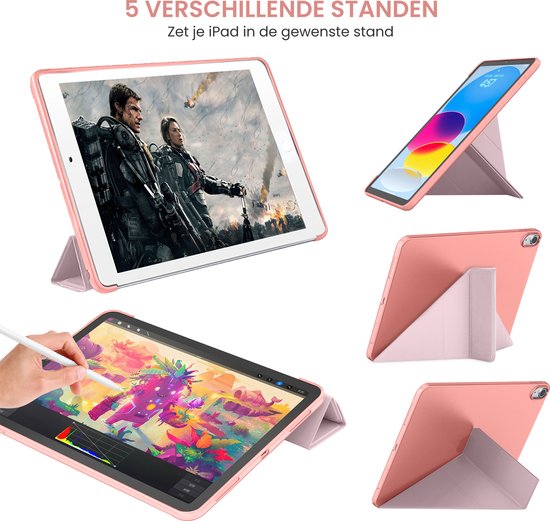 Tablet Hoes geschikt voor iPad Hoes 10e generatie (2022) 10.9 inch - iPad A16 Hoes (2025) 11 inch - Goudroze
