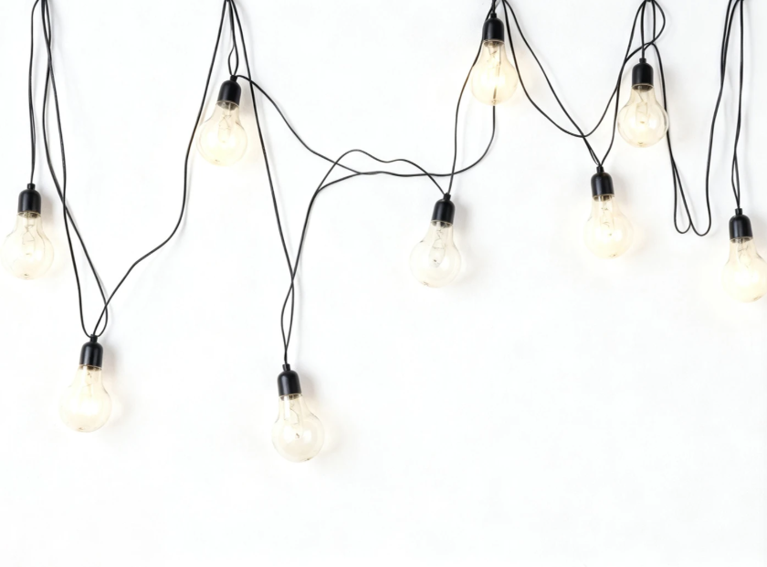 LED Lichtsnoer Zwart - 10 Lampen - E27 - Warmwit - 570 cm