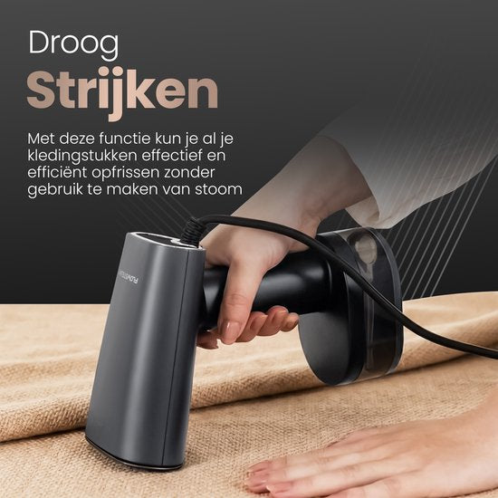 FLOWSTEAM® Luxe Kledingstomer - Handstomer & Reisstomer - Stoomapparaat Kleding - 25 Min Stomen - Matte Gray Edition