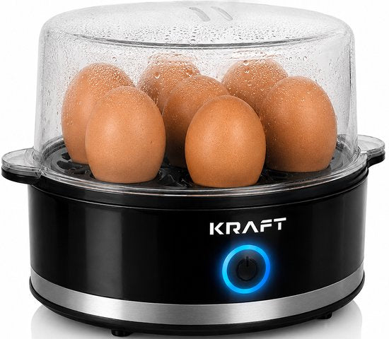 KRAFT Eierkoker Zwart - 7 Eieren - Elektrisch Eieren Koken