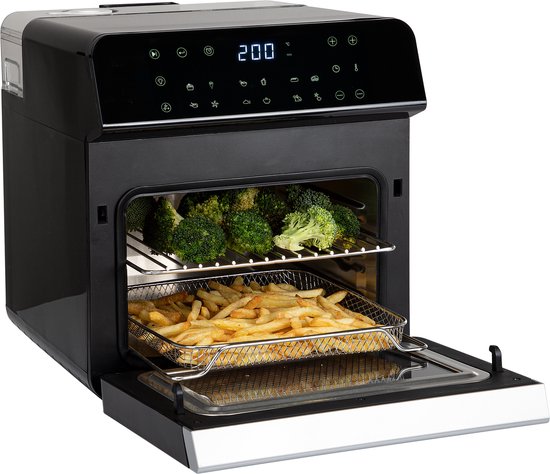 Stoomoven Princess – Stoomkoker – Vrijstaande heteluchtoven - 2-in-1 Stoomoven en Airfryer - 2450W - 12 Bakprogramma's - Stoomfunctie –2450W – 10 Liter - 182085 - Zwart