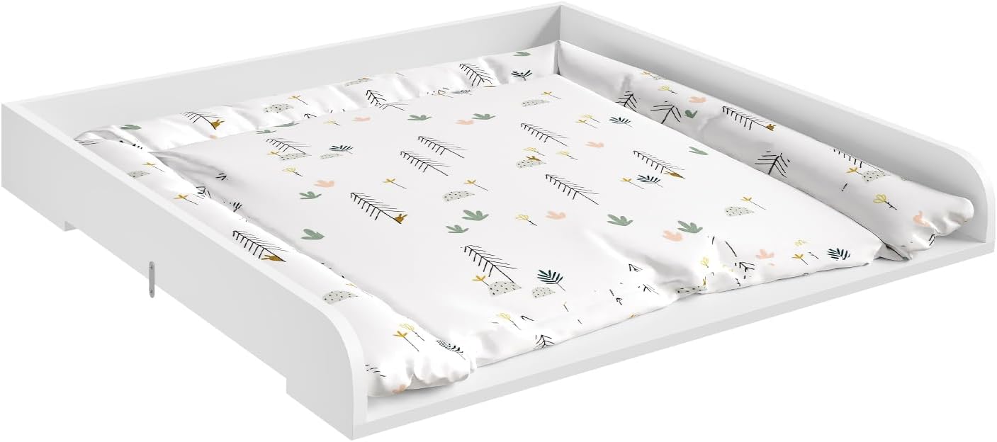 Woltu Aankleedplank Wit – 80 x 78,5 cm – Afneembaar Verschoonblad voor Commode (46,5–50 cm Diepte)