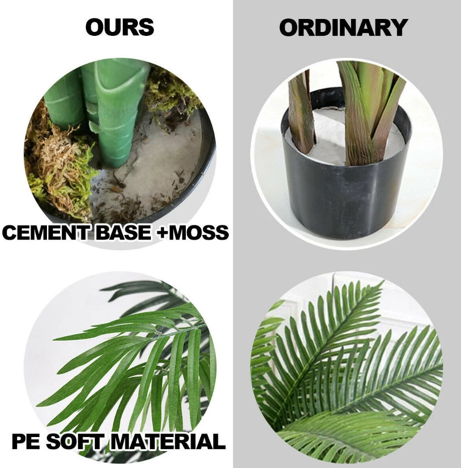 1,1 meter hoge kunstmatige Areca-palm - Decoratieve zijden boom met mand voor binnen en buiten
