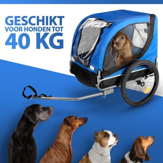 Bicycle Gear Hondenfietskar - <40 kg - Opvouwbaar - incl Regenhoes - Blauw - 75x52x65cm