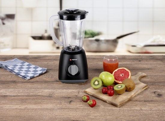 alpina Blender - 1,5 Liter - 400 Watt - Turbofunctie - Kunststof Kan - Zwart