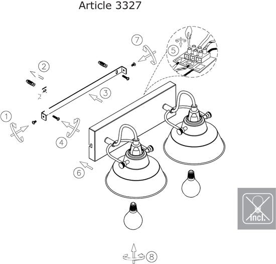 Wandlamp Nove 2 Lichts Draaibaar & Kantelbaar Wit Kunststof Metaal Mexlite