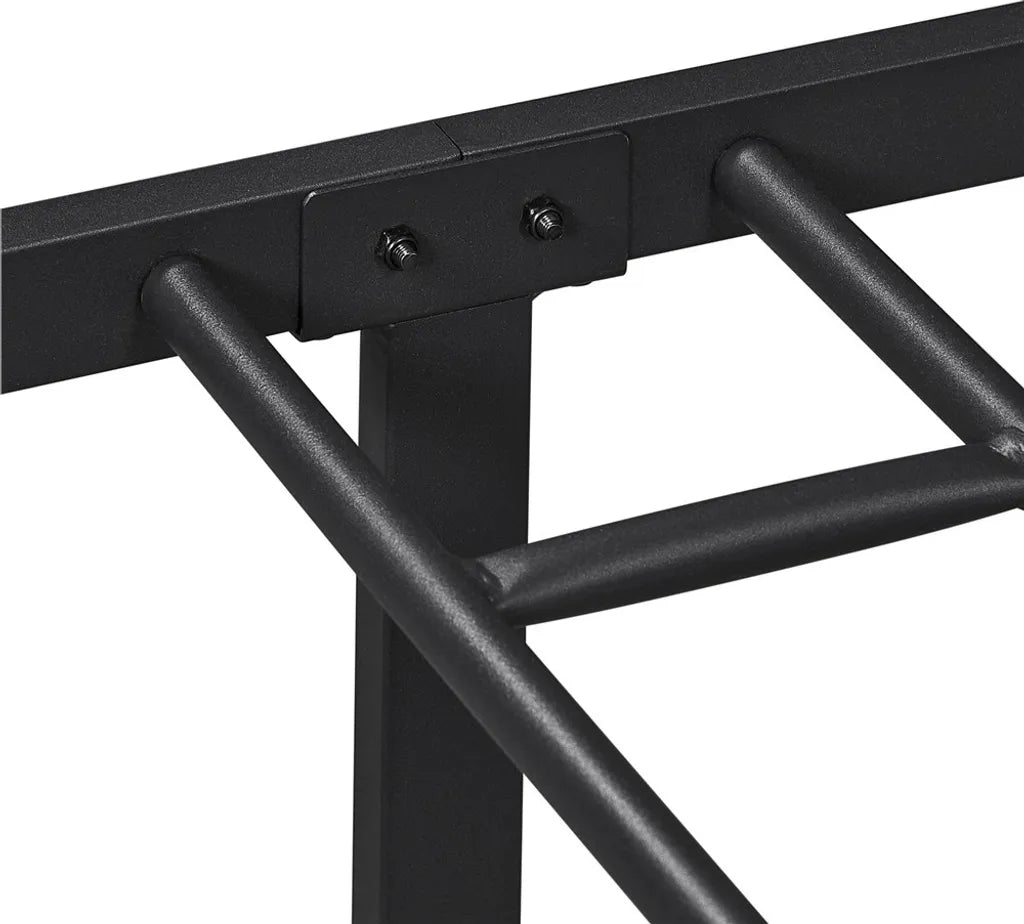 Yaheetech Metalen Bedframe 140 x 200 cm - Zwart - Tweepersoonsbed met Lattenbodem en Hoog Hoofdbord