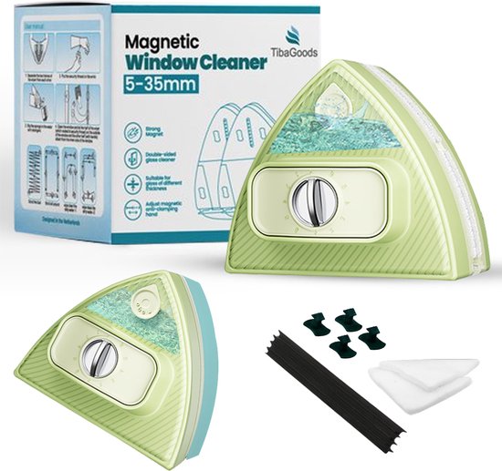 TibaGoods Magnetische Raamwisser Voor Dubbelglas - Ruitenreiniger - Ramenwasser - Magneet Ramenwisser - 5-35mm dikte