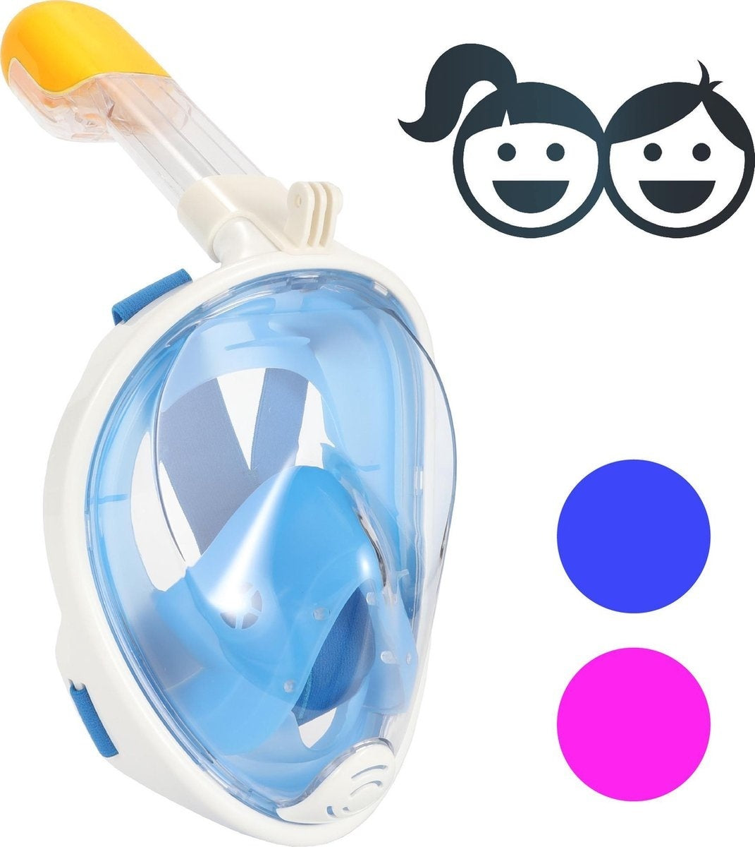 Gadgy Duikmasker Full Face Kinderen - Duikbril met Snorkel - Snorkelset Kinderen - Snorkelmasker Kind - Roze - Snorkelen en Duiken in 2024