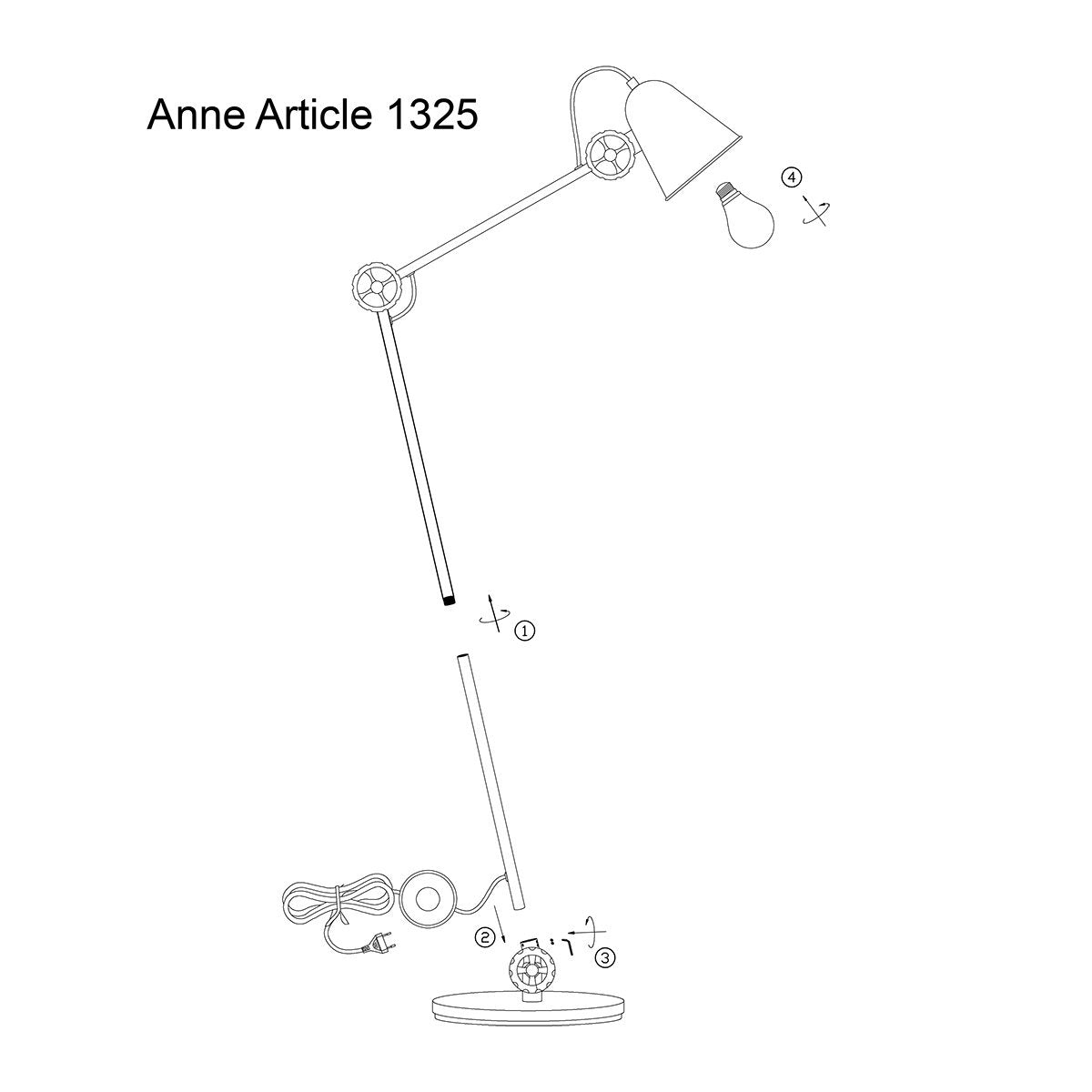 Vloerlamp Anne Lighting Dolphin - Zwart