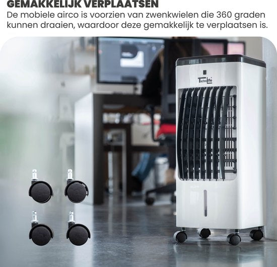 Technolife TL-2701 Aircooler met Afstandsbediening en Timer - 3.5L - Wit/Zwart