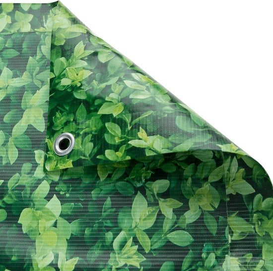 tectake® - Balkondoek balkonreling privacyscherm groene bladeren - 90 cm - 6 meter - 402711
