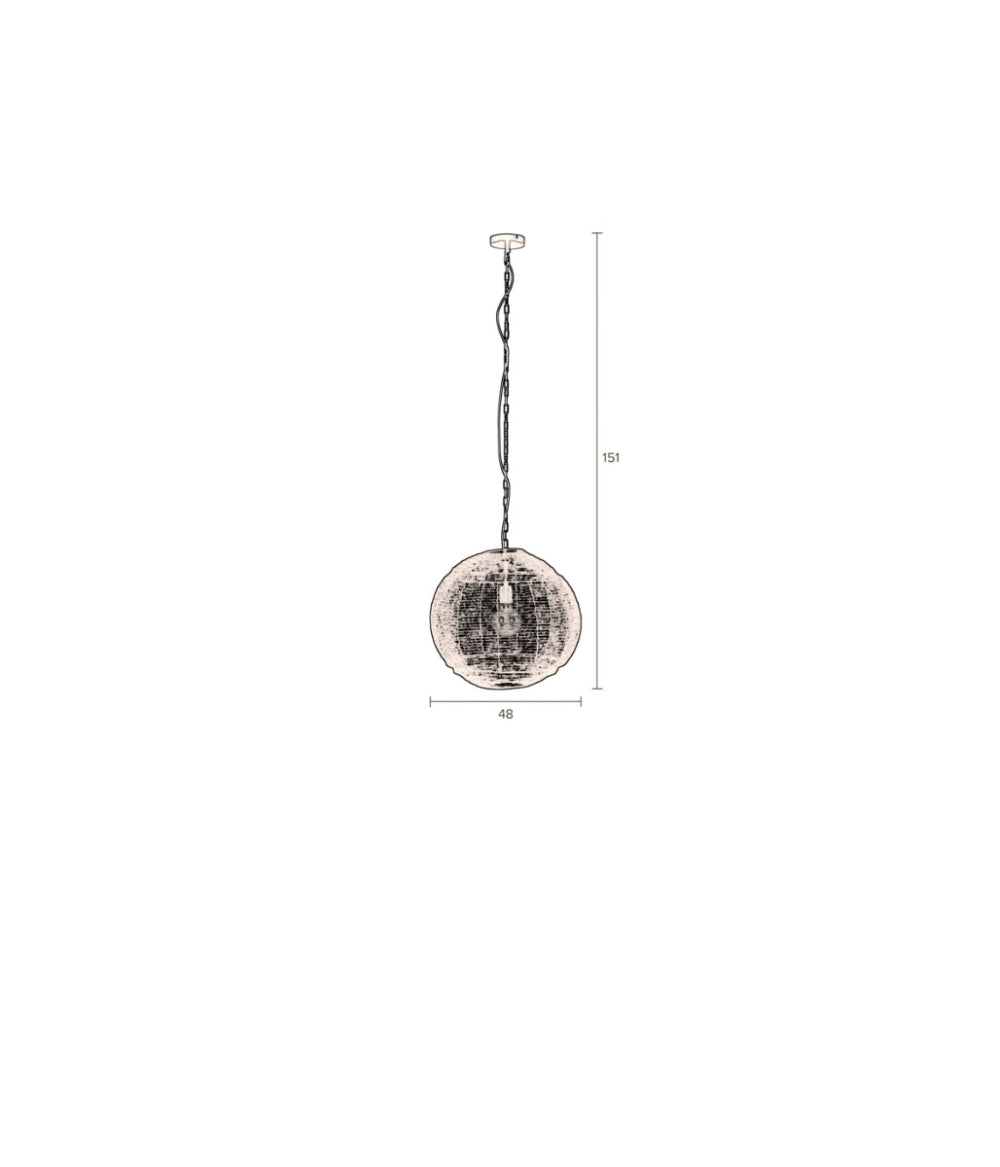 Dutchbone Meezan Hanglamp M – Ø 30 cm – Vintage Stijl – Grijs