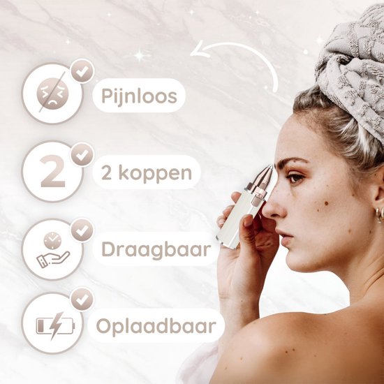 Wenkbrauw Trimmer - Gezichtsontharing Dames - Gezichtshaar Verwijderen Vrouw - Sansbeauté® - Safety Razor - Ladyshave - Flawless Gezichts Ontharing - Wenkbrauw Scheermesje