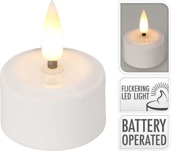 Ambiance Theelichtjes LED - Box 8 stuks - Oplaadbaar - Ø4cm *Uitbreidingsset ZONDER oplader*
