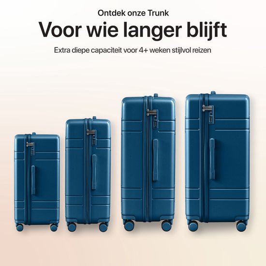 SKYCASES Trunk Reiskoffer – Classic Heritage – Extra Grote Koffer – 110L – TSA Slot – Lichtgewicht Trolley – 78x44x36 cm – Trunk Rolkoffer – Spinner Wielen – Donkerblauw